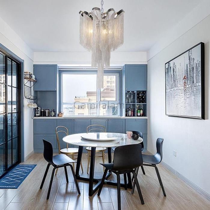 Sienna Aluminum Chain Modern Tassel Chandelier - Camilalamps - CaC-1SI-103