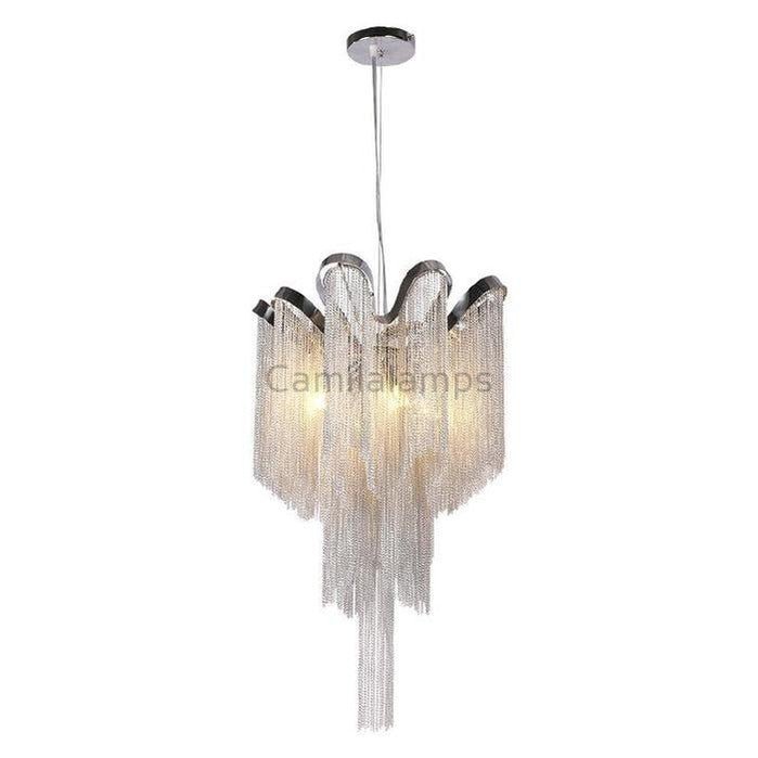 Sienna Aluminum Chain Modern Tassel Chandelier - Camilalamps - CaC-1SI-103
