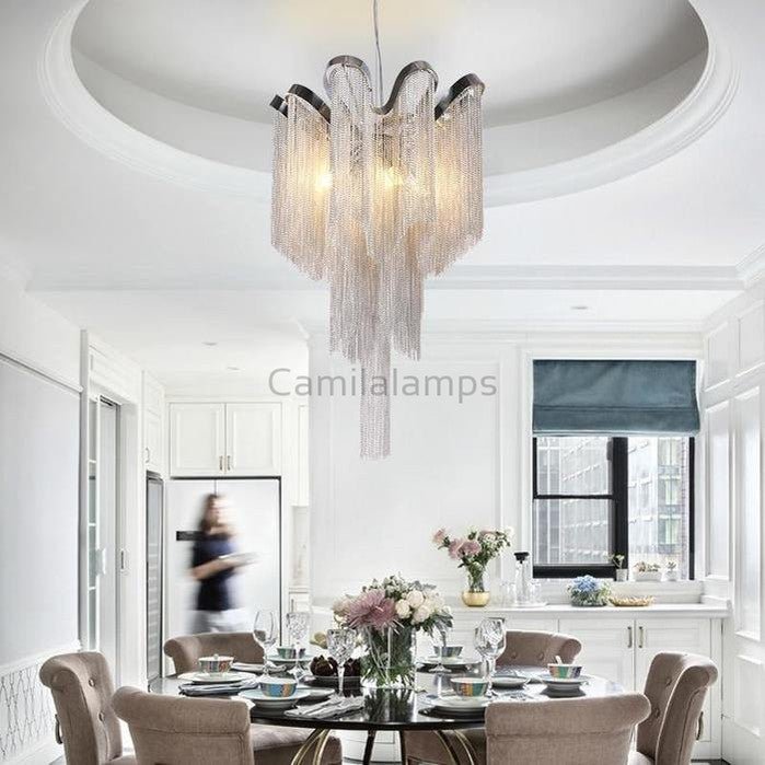 Sienna Aluminum Chain Modern Tassel Chandelier - Camilalamps - CAM - SI - 03
