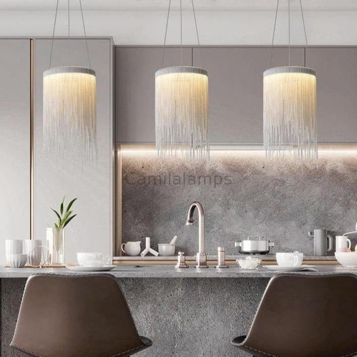 Sienna Aluminum Chain Modern Tassel Pendant Light - Camilalamps - CAM - SI - 02
