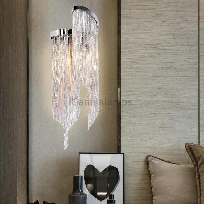 Sienna Aluminum Chain Modern Tassel Wall Sconce - Camilalamps - CAM - SI - 01