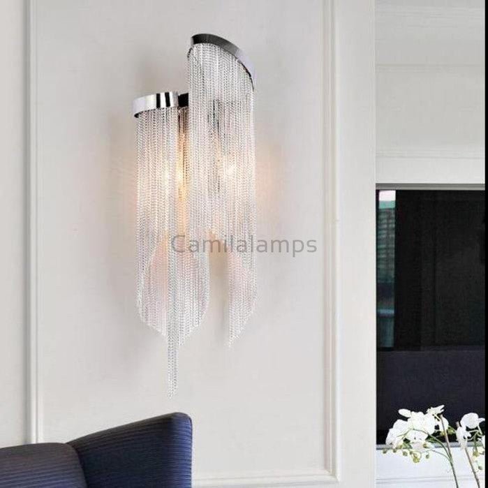 Sienna Aluminum Chain Modern Tassel Wall Sconce - Camilalamps - CAM - SI - 01