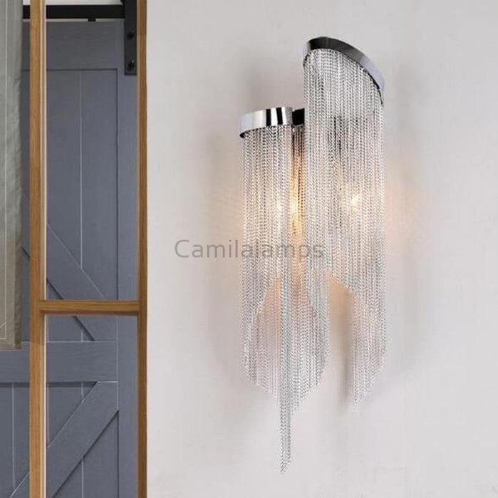 Sienna Aluminum Chain Modern Tassel Wall Sconce - Camilalamps - CAM - SI - 01