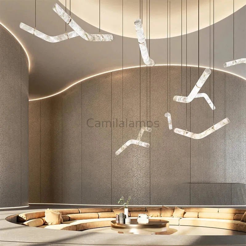 Simplicity Alabaster Chandelier - Camilalamps - Simpl - 2084 - Style - L39.4 - 6