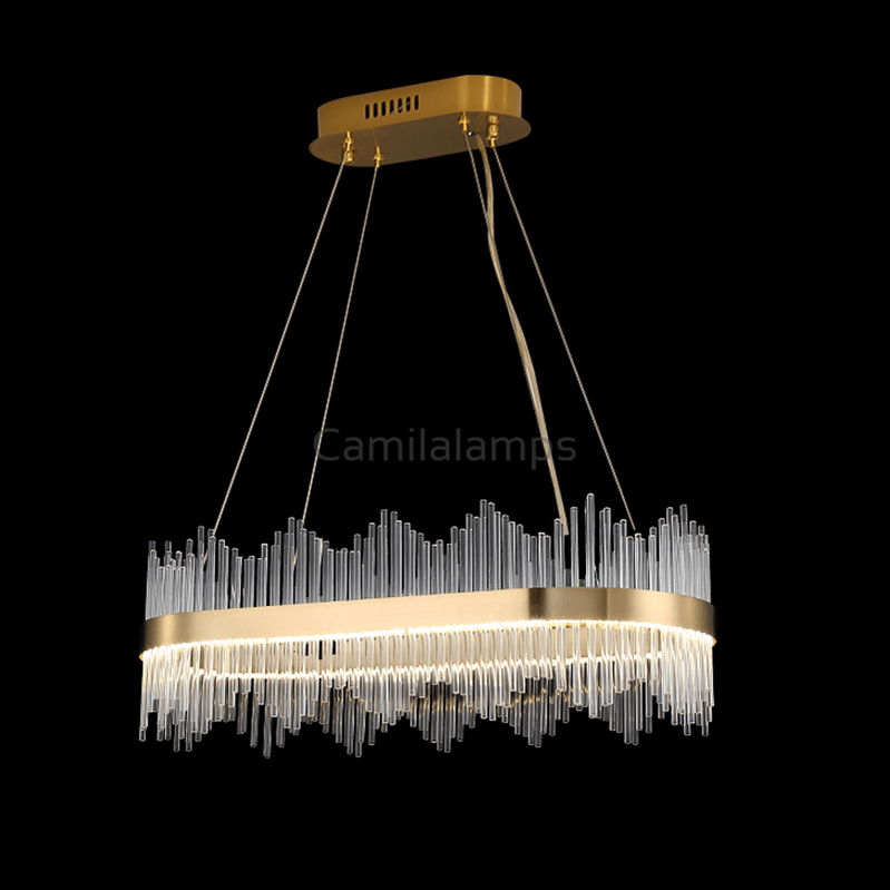 Skylar Oval Glass Chandelier For Dining Room - Camilalamps - ILM0608