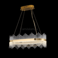 Skylar Oval Glass Chandelier For Dining Room - Camilalamps - ILC0607