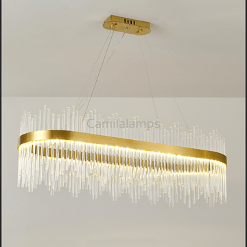 Skylar Oval Glass Chandelier For Dining Room - Camilalamps - ILC0608