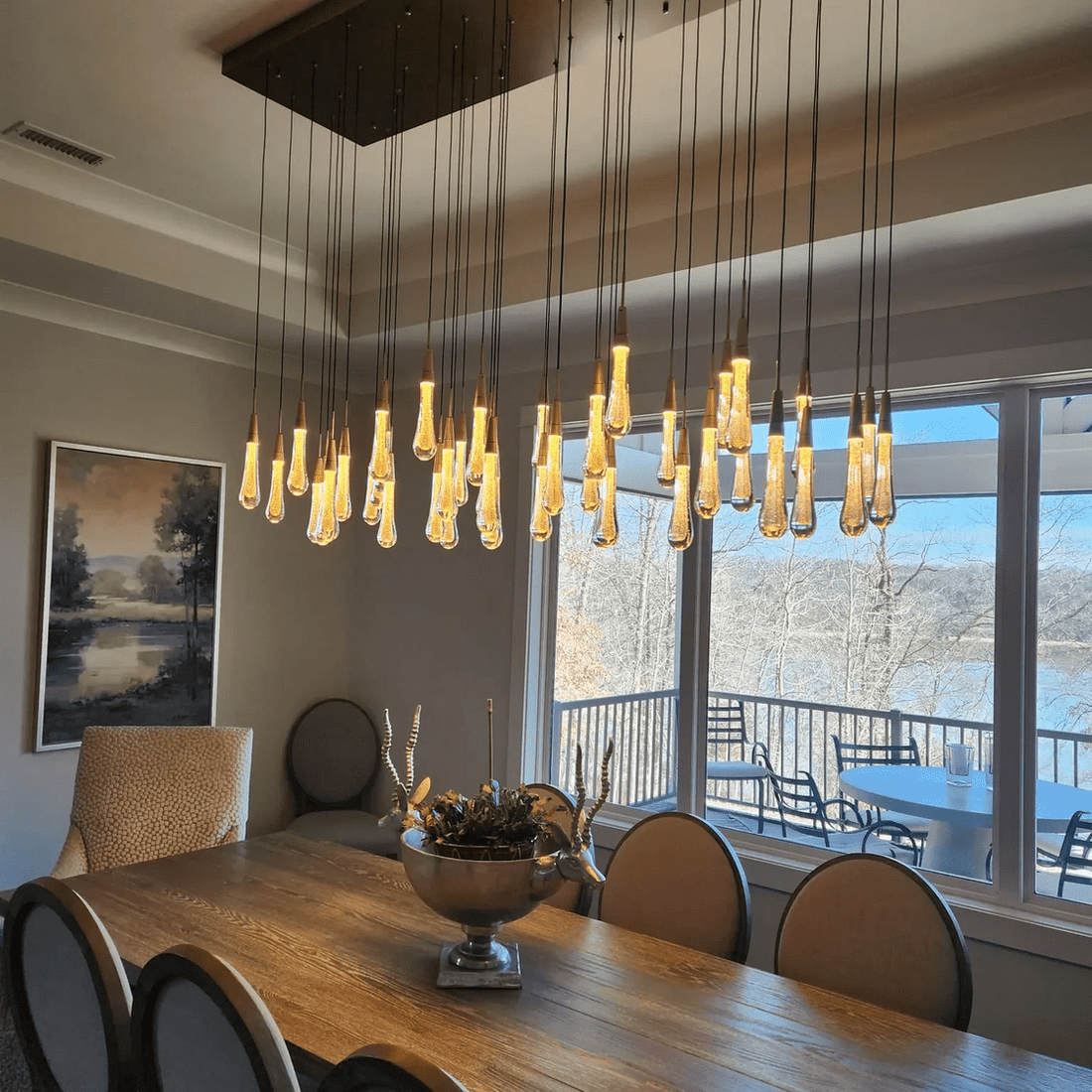 Solitaire Linear Chandelier 37"50"60"70"87"120" - Camilalamps - CAA - 10019A7