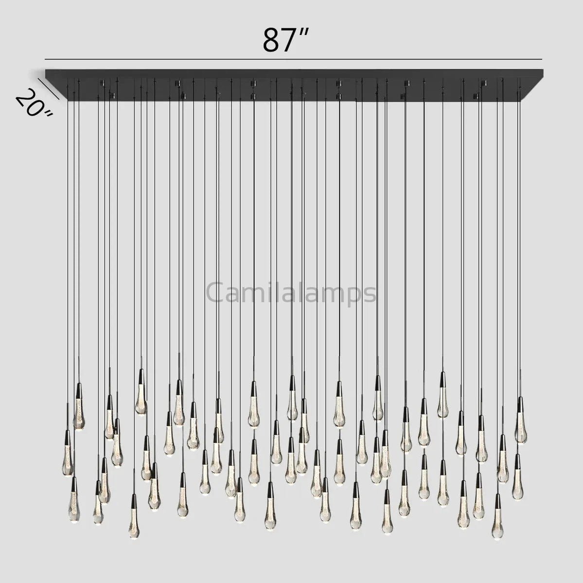 Solitaire Linear Chandelier 37"50"60"70"87"120" - Camilalamps - CAA - 10020A1