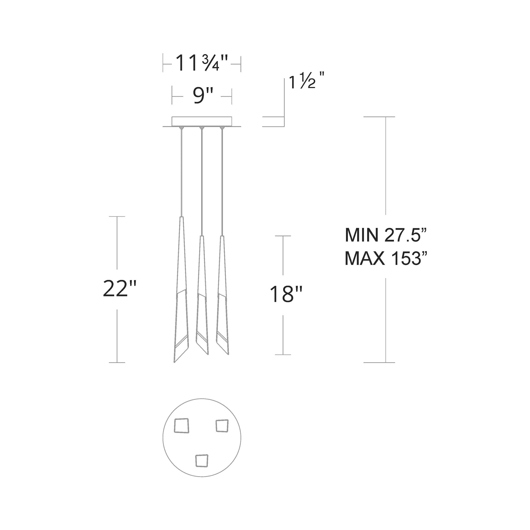 Solitude Round LED Multi Chandelier - Camilalamps - CA - 31403 - AB