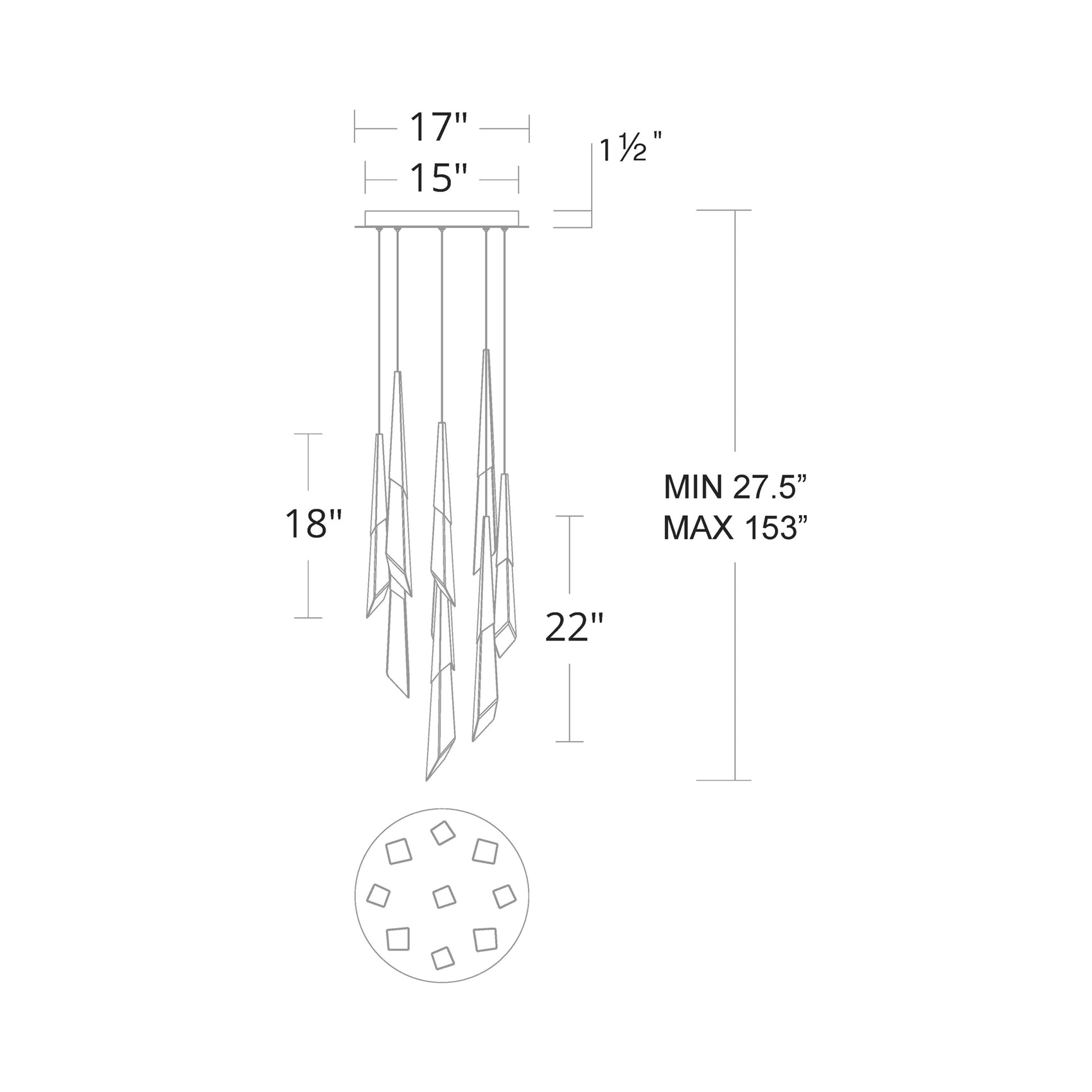 Solitude Round LED Multi Chandelier - Camilalamps - CA - 31403 - AB