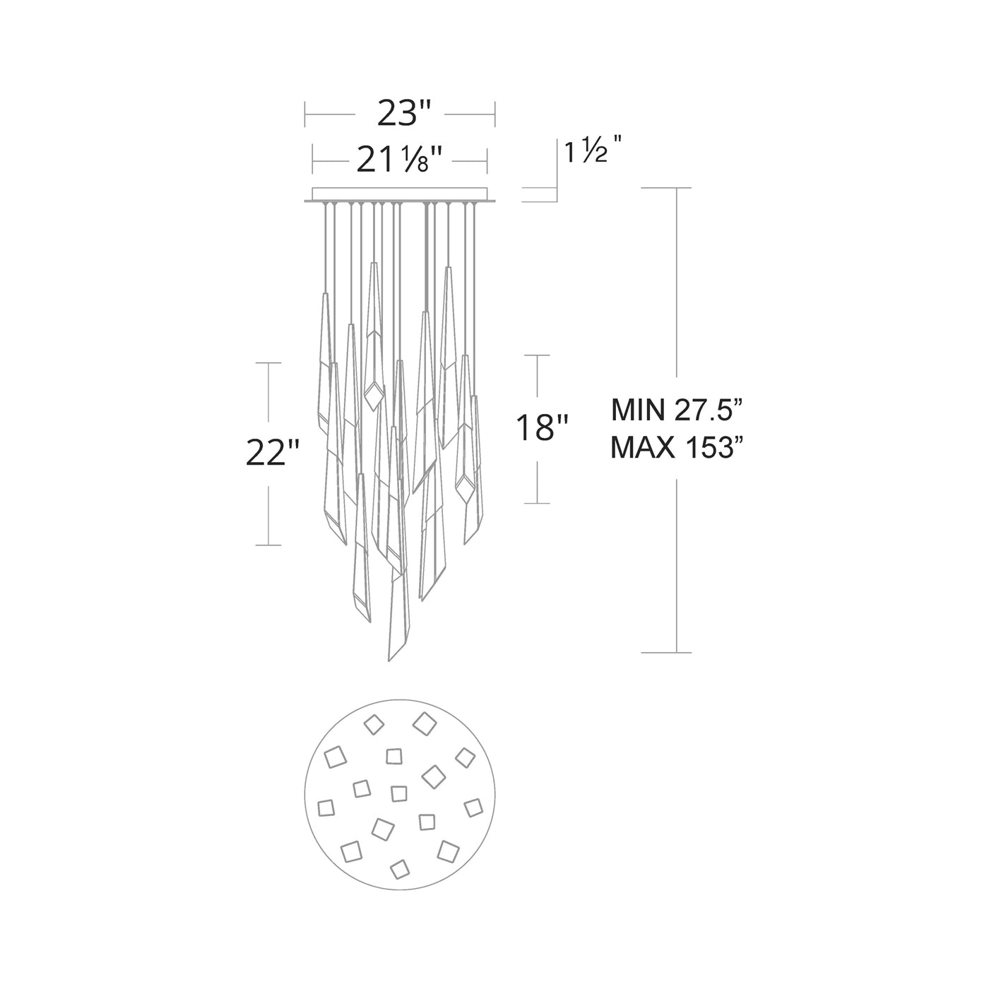 Solitude Round LED Multi Chandelier - Camilalamps - CA - 31403 - AB