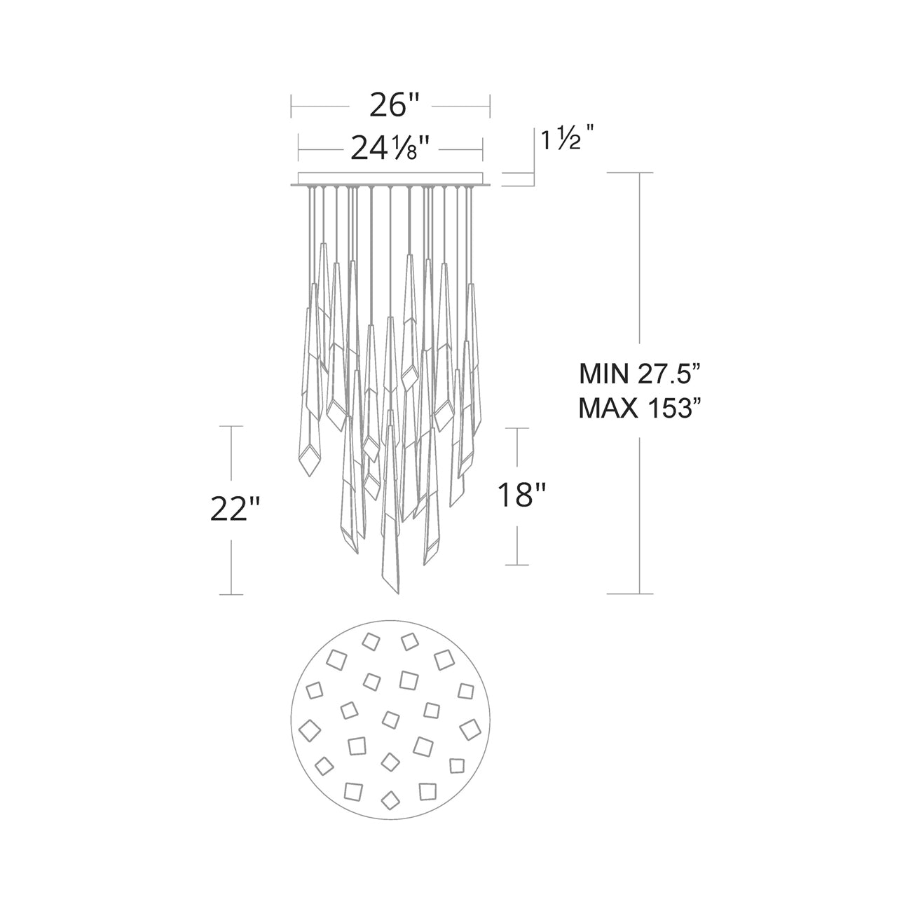 Solitude Round LED Multi Chandelier - Camilalamps - CA - 31403 - AB