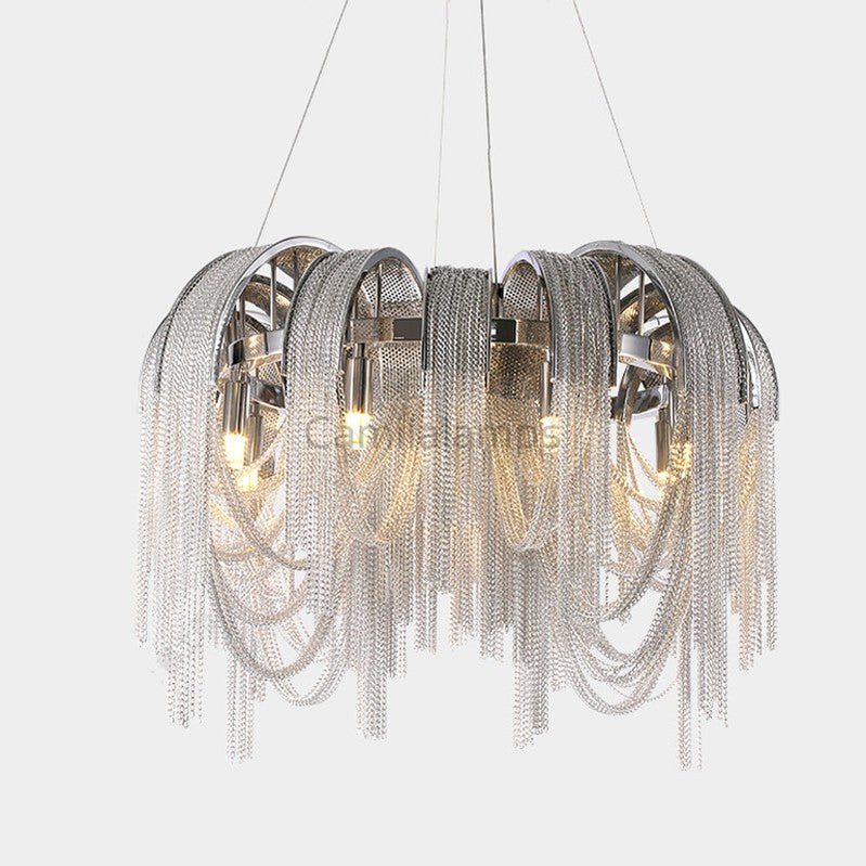 Sophian Aluminum Chain Tassel Round Chandelier - Camilalamps - CA - A - 044