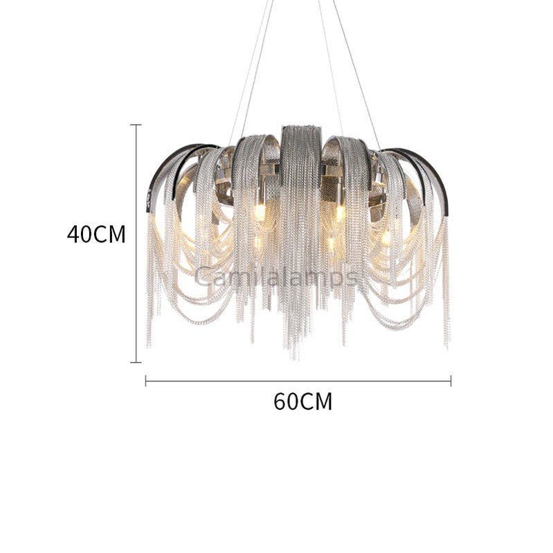 Sophian Aluminum Chain Tassel Round Chandelier - Camilalamps - CA - A - 044
