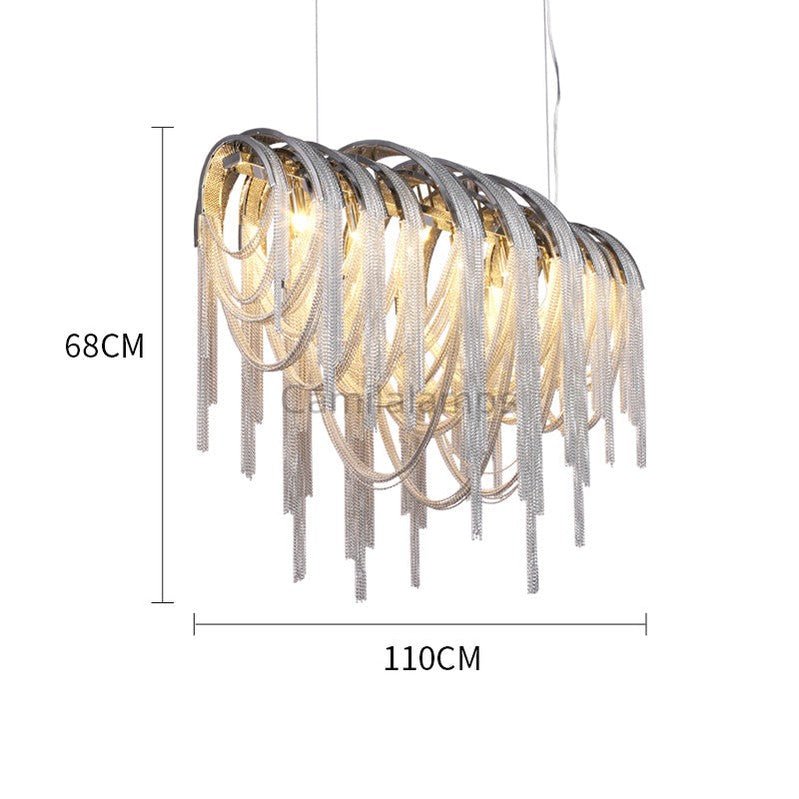 Sophian Luxury Aluminum Chain Tassel Chandelier - Camilalamps - Ca-1a-1011