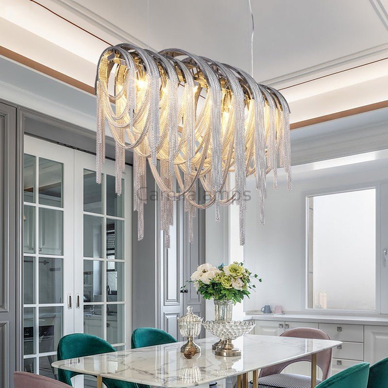 Sophian Luxury Aluminum Chain Tassel Chandelier - Camilalamps - CA - A - 010
