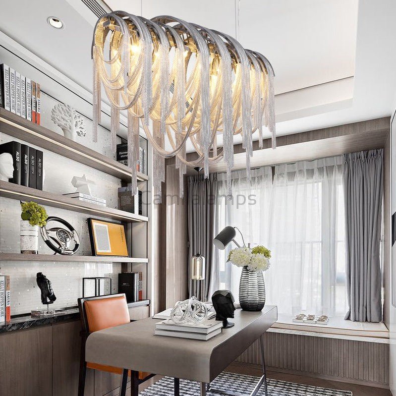 Sophian Luxury Aluminum Chain Tassel Chandelier - Camilalamps - Ca-1a-1010