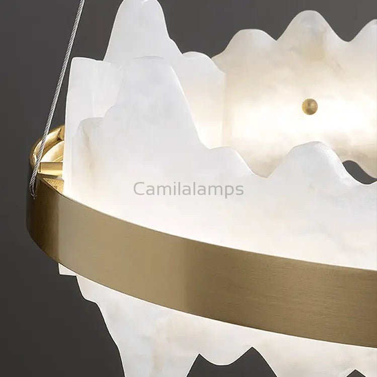 Spain Alabaster Brass Indoor Chandelier Lighting - Camilalamps - Spain - 1373 - 1
