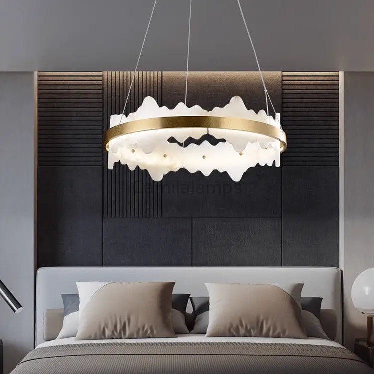 Spain Alabaster Brass Indoor Chandelier Lighting - Camilalamps - Spain - 1373 - 1