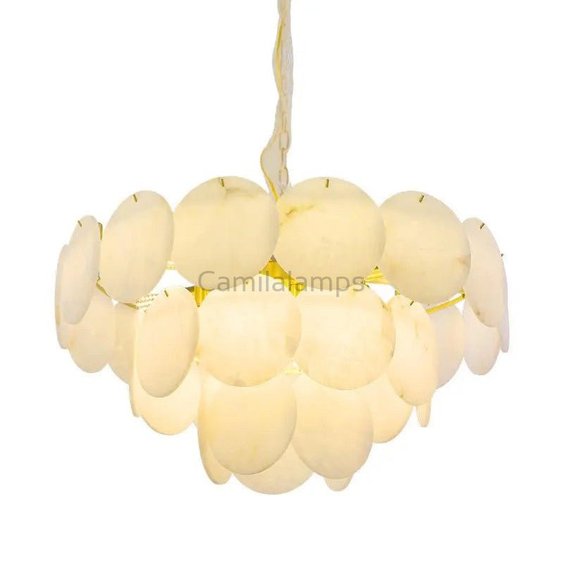 Spain Alabaster Brass Living Room Chandelier - Camilalamps - Spain - 1367 - 3 Lay - 2
