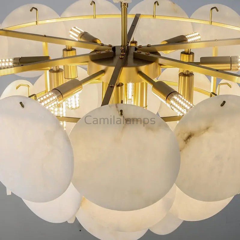 Spain Alabaster Brass Living Room Chandelier - Camilalamps - Spain - 1367 - 3 Lay - 2