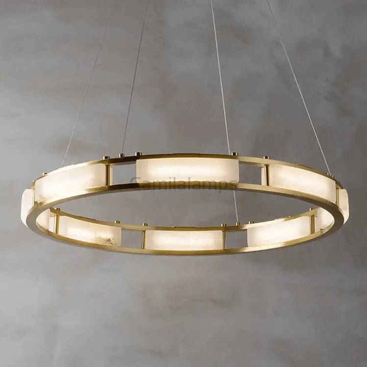 Spain Alabaster Brass Round Chandelier Lighting - Camilalamps - Spain - 1374 - 19.68 - 1