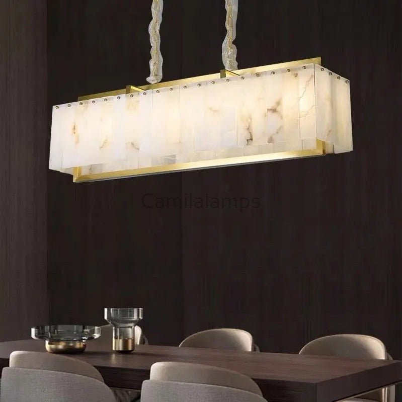 Spain Alabaster Rectangular Dining Room Chandeliers - Camilalamps - Spain - 1362 - 1