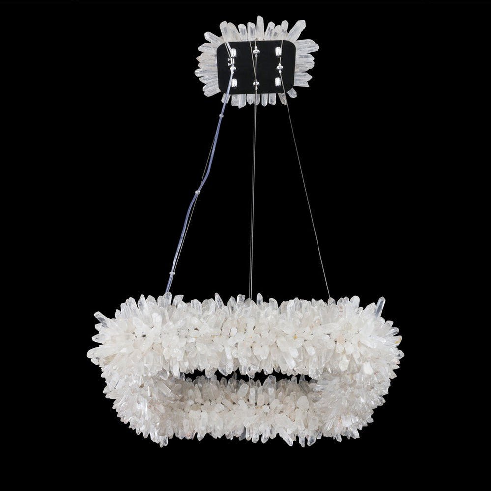 Square Modern Quartz Crystal Chandelier 24“ - Camilalamps - CAM - QUA - 02