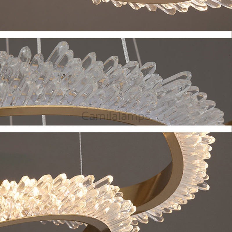 Staircase Modern Crystal Ring Chandelier - Camilalamps - ILC1004