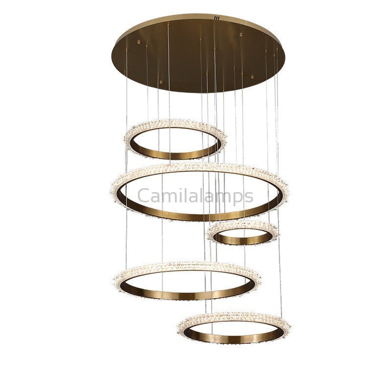 Staircase Modern Crystal Ring Chandelier - Camilalamps - ILC1004