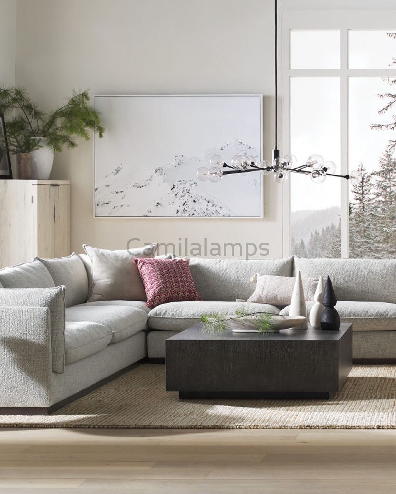 Sayre Round Clear Glass Globe Chandelier - Camilalamps - CAA - 10018A8