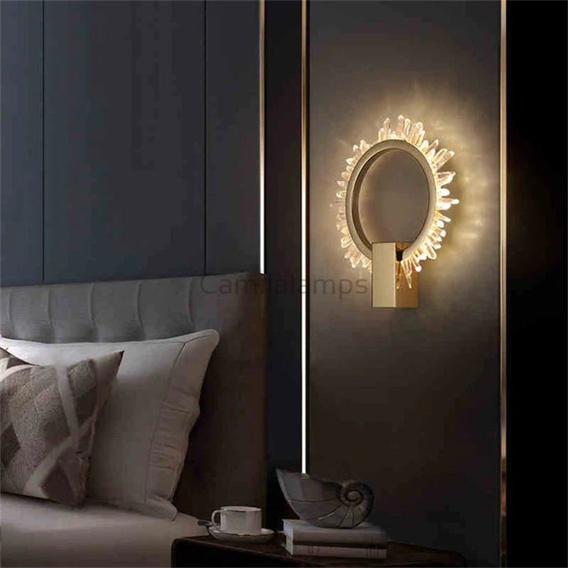 Stella Modern Rock Crystal Wall Ring Wall Sconce - Camilalamps - CAM1456 - 1