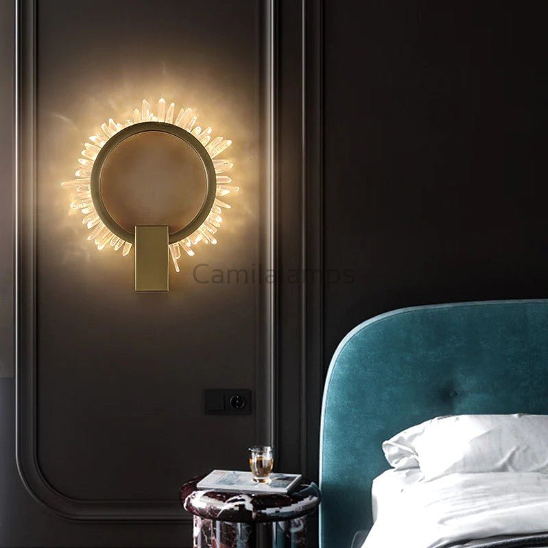 Stella Modern Rock Crystal Wall Ring Wall Sconce - Camilalamps - CAM1456 - 2