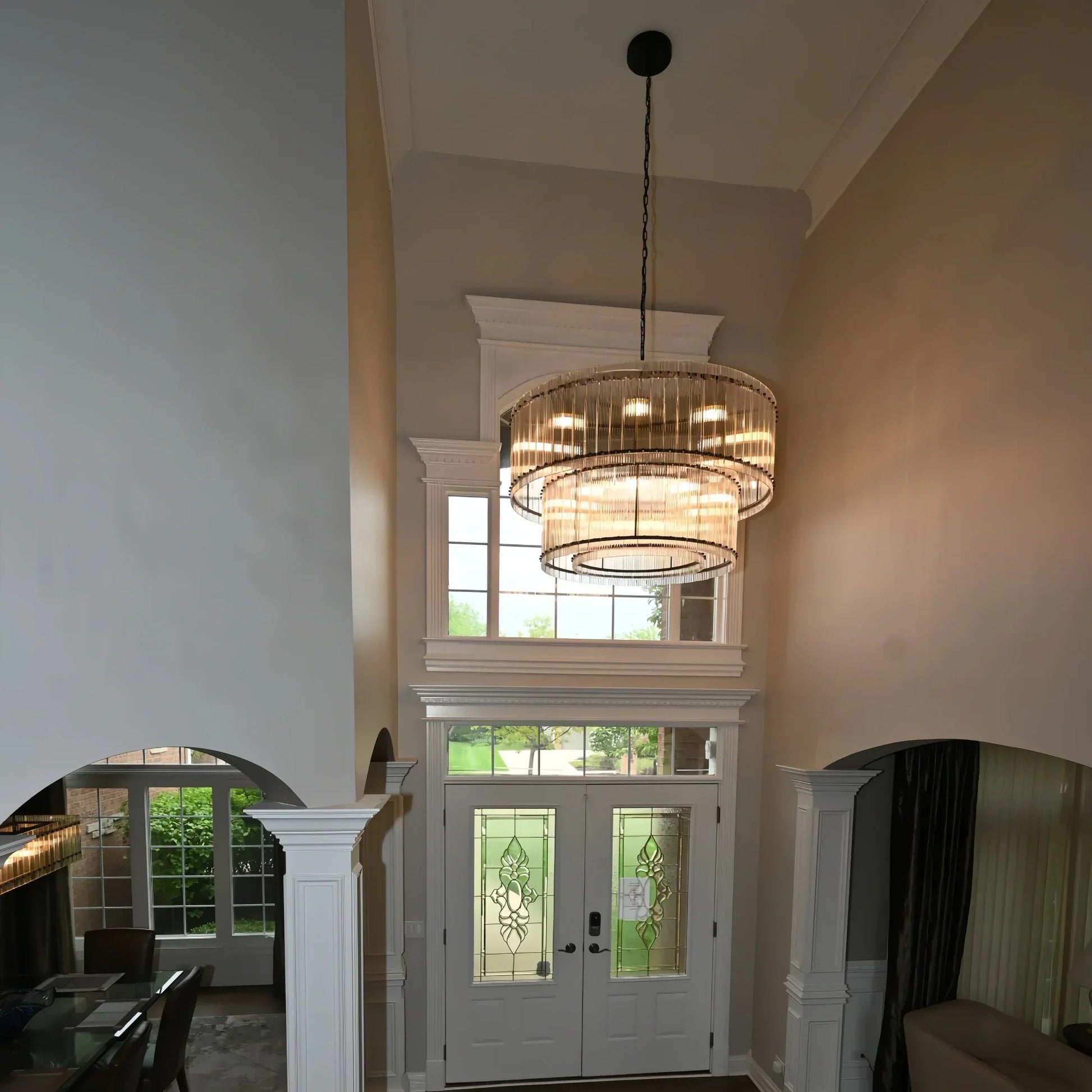 Sun Marco Modern Tierd Glass Round Chandelier - Camilalamps - CA-SUN-TRound-10