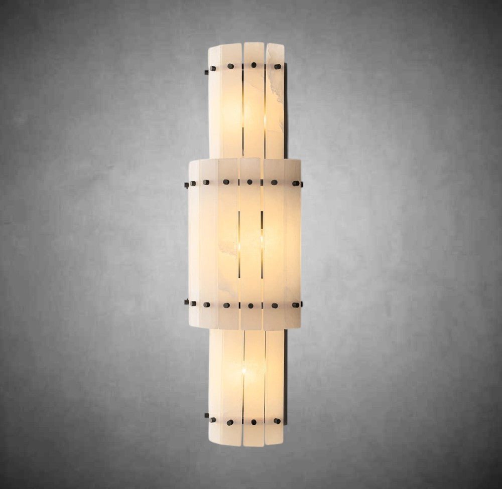 Sun Marcus Alabaster Grand Round Sconce - Camilalamps - CA - Sun0431