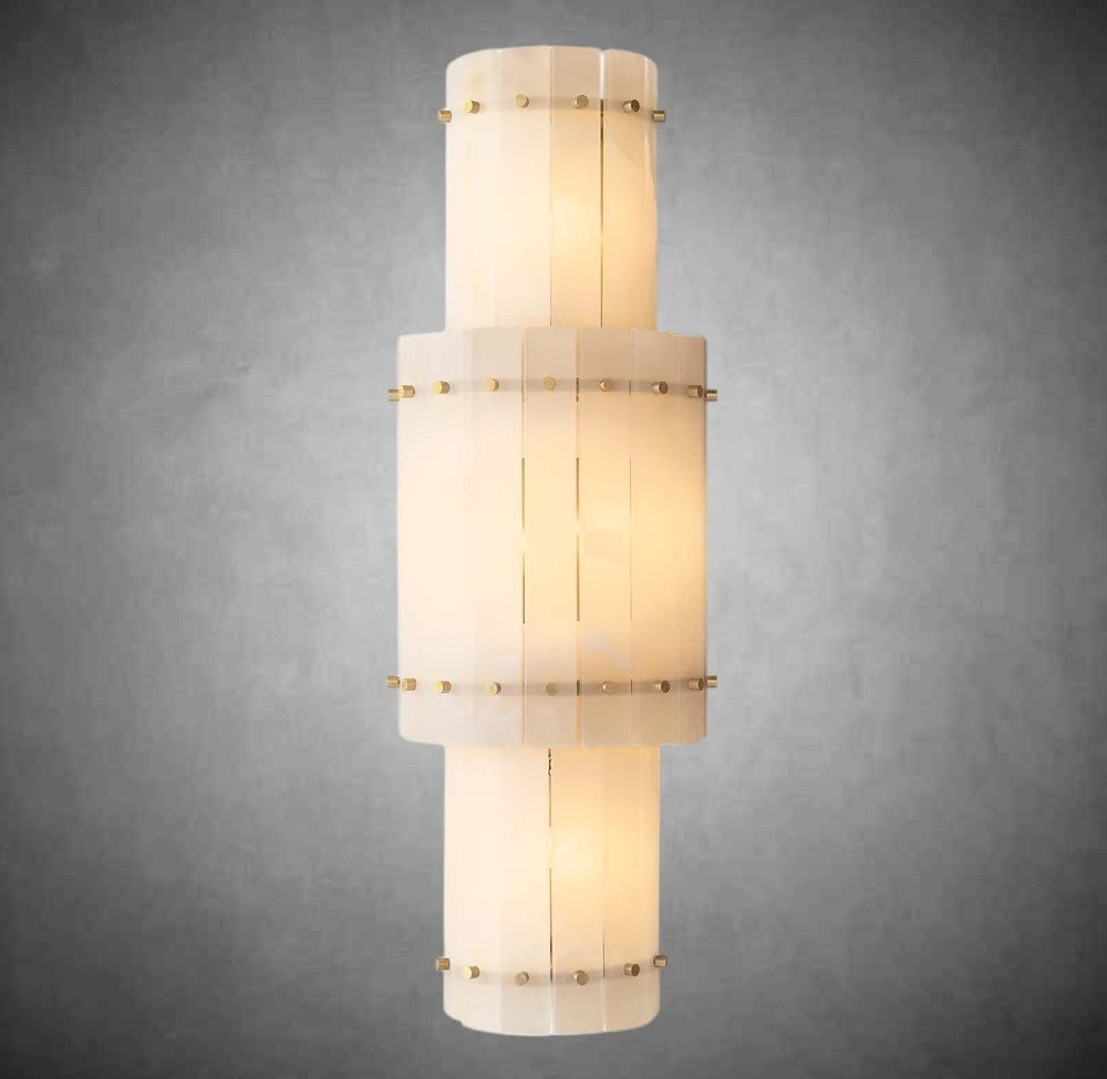 Sun Marcus Alabaster Grand Round Sconce - Camilalamps - CA - Sun0431
