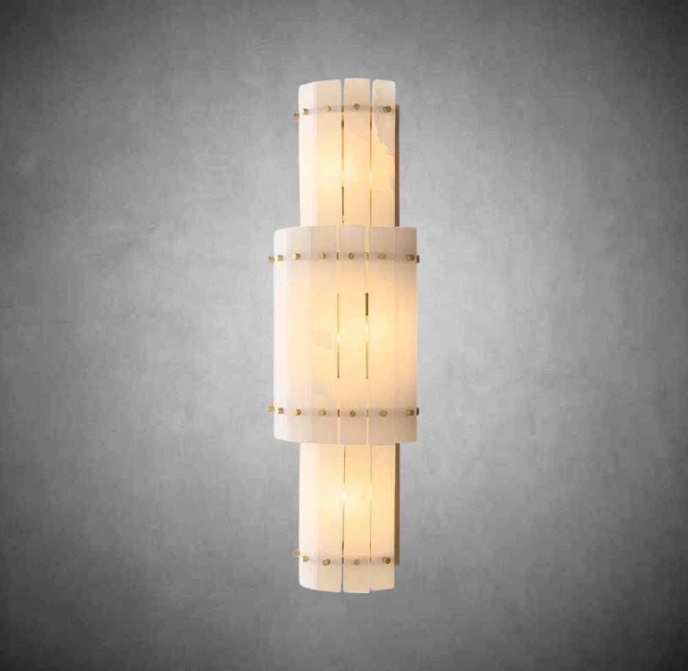 Sun Marcus Alabaster Grand Round Sconce - Camilalamps - CA - Sun0430