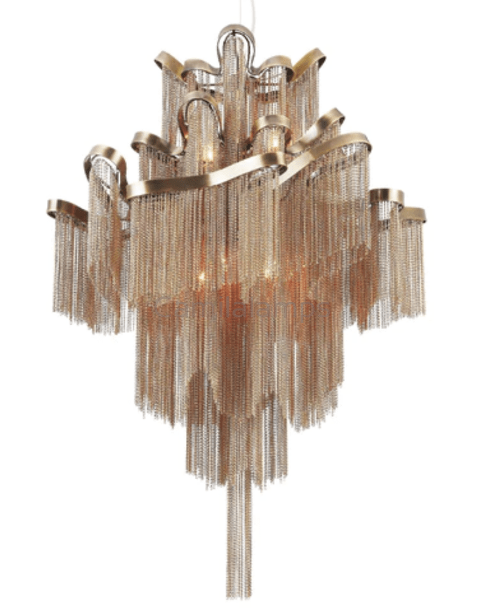 Tassel chandelier customize 34"W - Camilalamps - 3