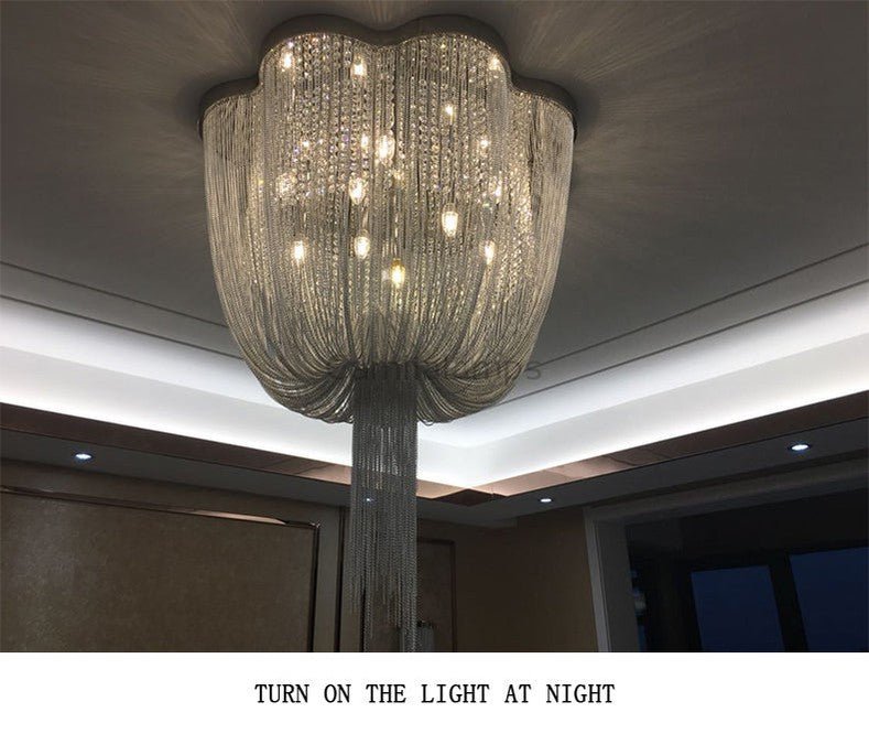 Tassel chandelier Silver 6/8 Lights - Camilalamps - Tassel-100082