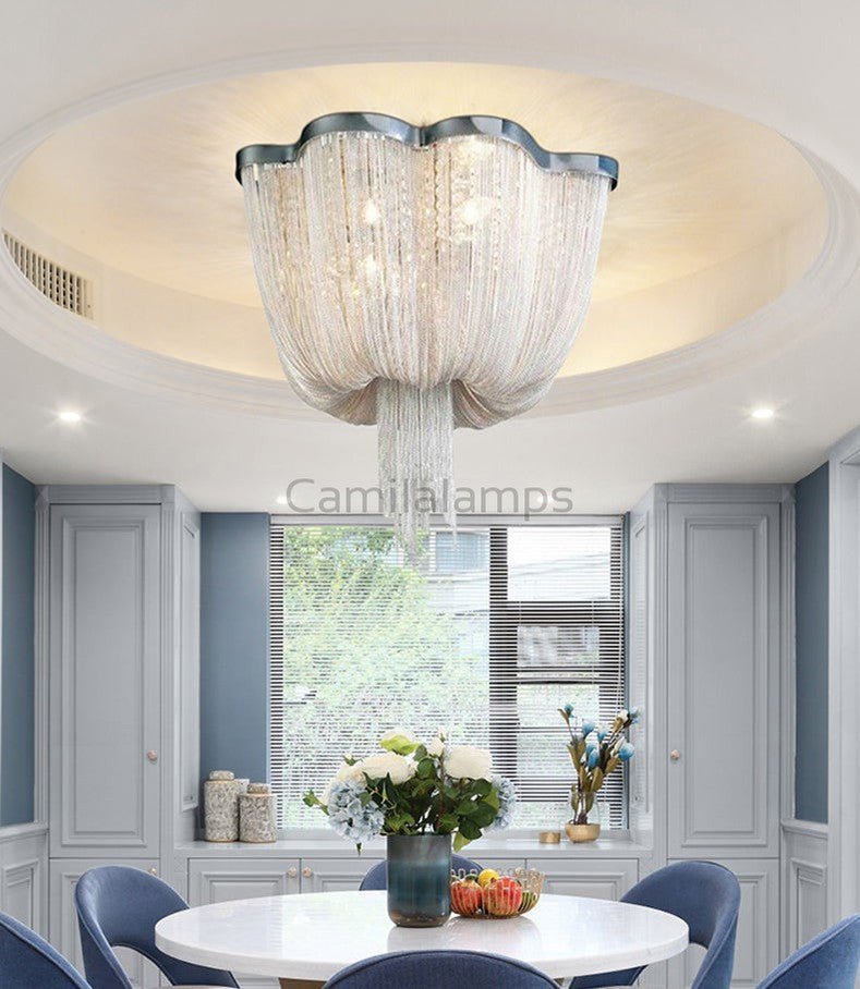 Tassel chandelier Silver 6/8 Lights - Camilalamps - Tassel-100082