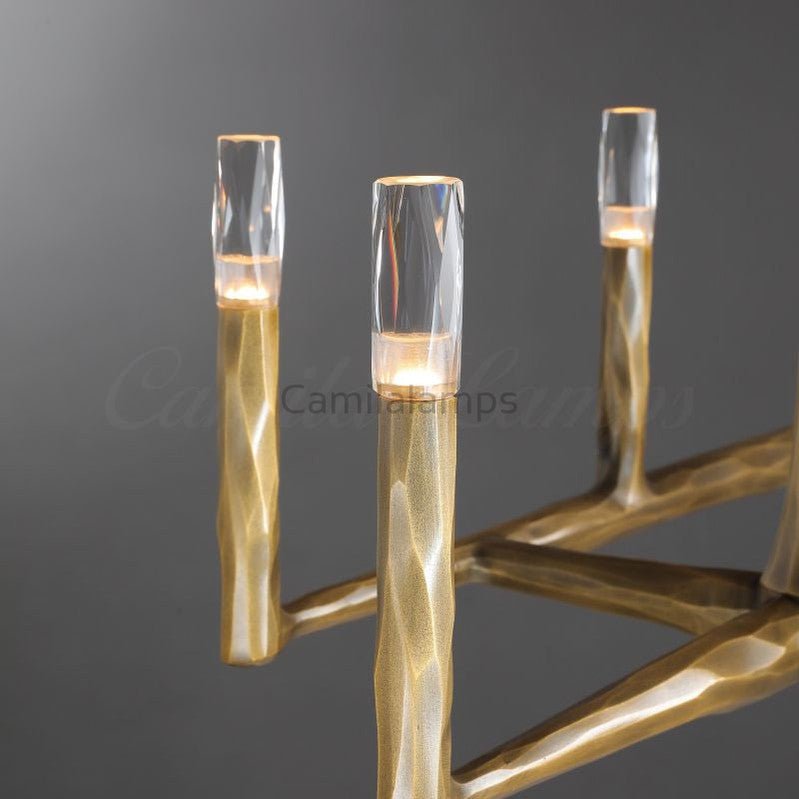 Thaddeas Hand - Forged Metal Linear Chandelier - Camilalamps - CAM1613