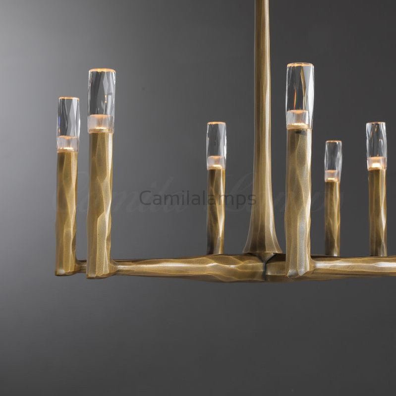 Thaddeas Hand - Forged Metal Linear Chandelier - Camilalamps - CAM1613