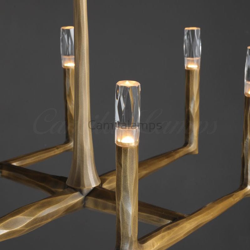 Thaddeas Hand - Forged Metal Linear Chandelier - Camilalamps - CAM1613