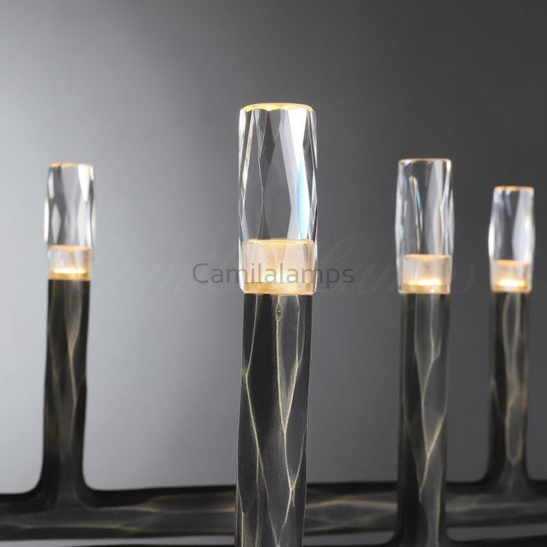 Thaddeas Hand - Forged Metal Linear Chandelier - Camilalamps - CAM1613