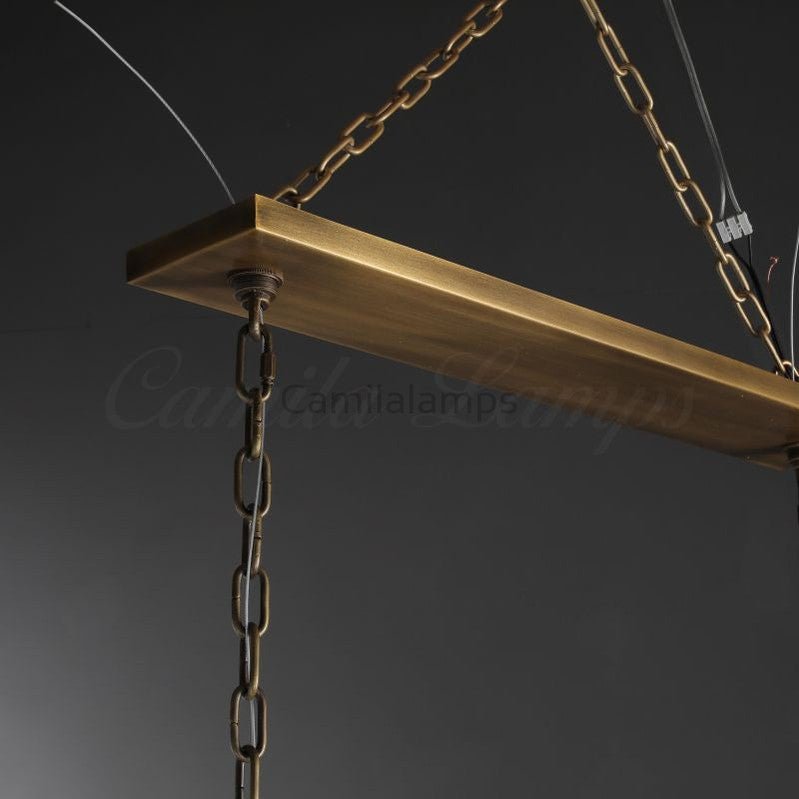 Thaddeas Hand - Forged Metal Linear Chandelier - Camilalamps - CAM1613