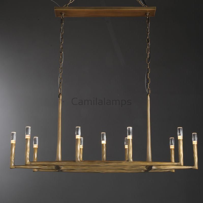 Thaddeas Hand - Forged Metal Linear Chandelier - Camilalamps - CAM1610