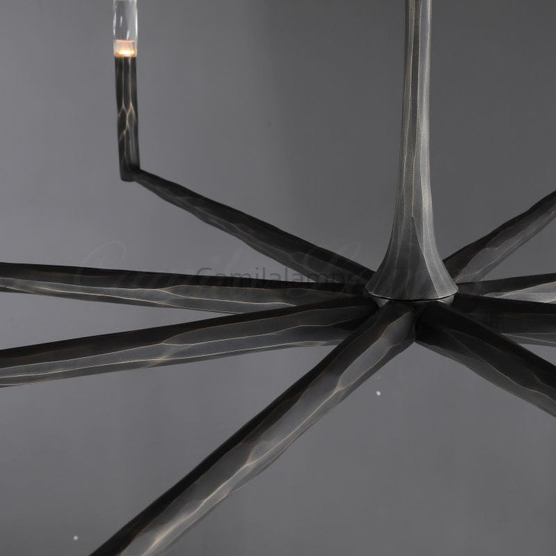 Thaddeas Hand - Forged Metal Round Chandelier - Camilalamps - CAM1626