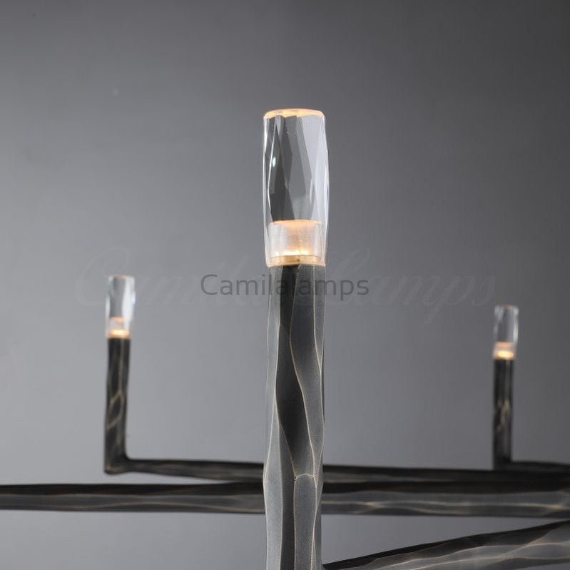 Thaddeas Hand - Forged Metal Round Chandelier - Camilalamps - CAM1626