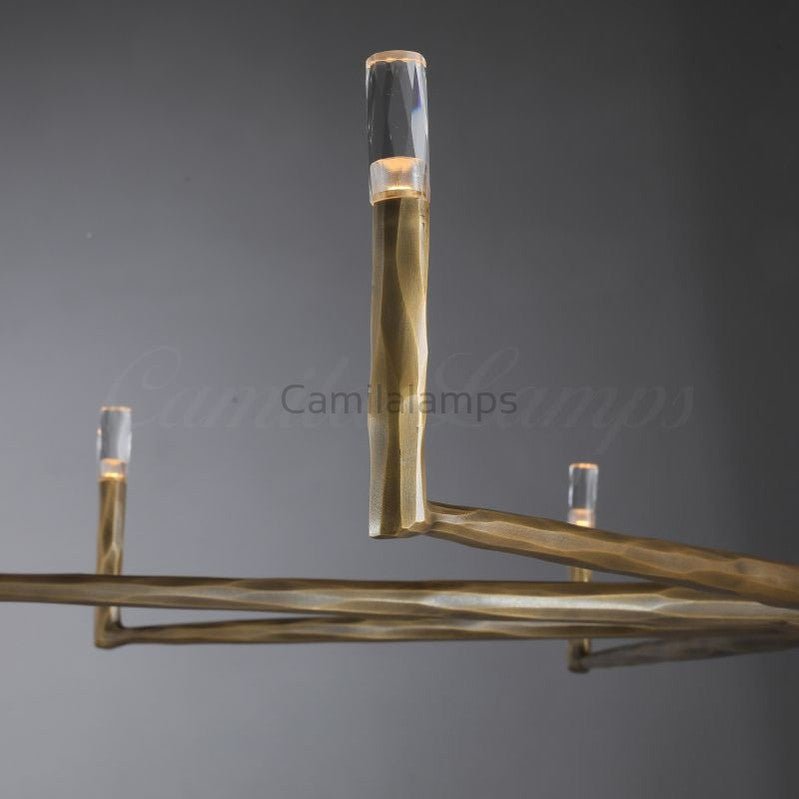 Thaddeas Hand - Forged Metal Round Chandelier - Camilalamps - CAM1626